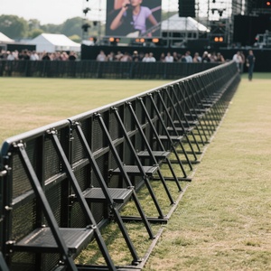 Barrière de contrôle <span class=keywords><strong>des</strong></span> foules en aluminium recouvert de PVC à <span class=keywords><strong>prix</strong></span> compétitif, sans bords vifs et de taille personnalisée pour les événements sportifs - Product Image 1