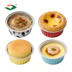 ถ้วยอบขนมแบบใช้แล้วทิ้งทรงกลมคุณภาพสูง สีตามสั่งจากโรงงาน ผลิตจาก PET <span class=keywords><strong>อลู</strong></span><span class=keywords><strong>มิ</strong></span><span class=keywords><strong>เนียม</strong></span>ฟอยล์ ใช้กับไมโครเวฟได้ พร้อมฝาฟอยล์ - Product Image 3