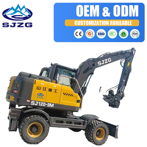 Excavatrice <span class=keywords><strong>hydraulique</strong></span> à haute adaptabilité avec 4 <span class=keywords><strong>pneus</strong></span>, excavatrice à roues moyennes 7,6t, nouvelle machine à roues Hyundai Yuchai - Product Image 2