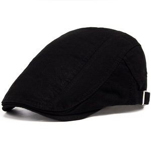 Casquette plate unisexe en coton <span class=keywords><strong>noir</strong></span>, style vintage décontracté, respirante et ajustable, pour homme, idéale pour les quatre saisons – Vente en gros - Product Image 2