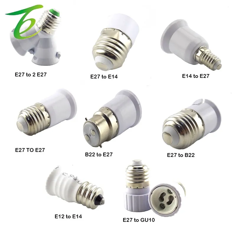 GU10 E27 E14 B22 Round Bulb Extender White Holder Adapter Lot Lamp Light