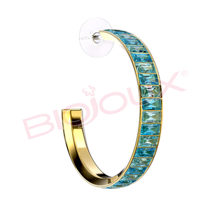 ELBA Boucles d'oreilles plaquées or 30 mm pour femmes Cristaux Hypoallergéniques - Product Image 1