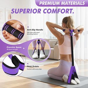 Maniglia per Fasce di Resistenza a Pedale 55LBS, Fasce Elastiche per Allenamento di Core e Braccia, Terapia Fisica, Pilates, Palestra Domestica per Donne - Product Image 5