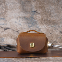 Dompet Koin Kreatif Mini Vintage Kulit Crazy Horse Pria Wanita Dompet Kecil Tas Penyimpanan Kabel Data Model PL-111 Harian
