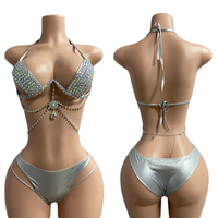 Ensemble deux pièces ELITES, vêtements de performance, vêtements de danse exotique, tenue de strip-teaseuse, costume de danse du ventre, tenue sexy pour festival, boîte de nuit