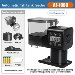 Dispositif d'alimentation programmable intelligent Jebao pour poissons d'aquarium et tortues, distributeur automatique de nourriture pour poissons, grande capacité 1000 ml, AF-750 AF-1000 - Product Image 5