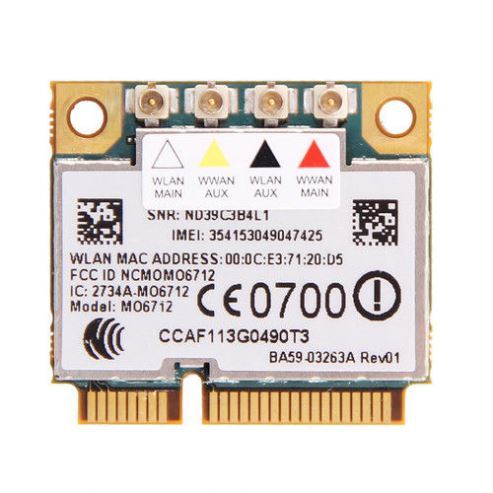 Wireless Adapter Card for Option GTM671W GTM 671W MO6712 Mini PCI-E 3G WWAN Wifi Wlan Card HSDPA GPS EDGE WCDMA UMTS GSM Module