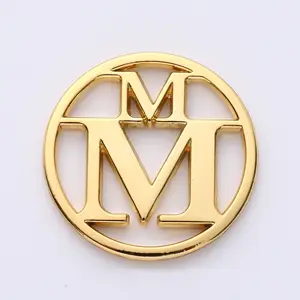 Vestuário acessórios marca logotipo saco ouro gravado metal etiqueta tag metal tag placa logotipo personalizado para vestuário roupas saco