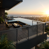 Système de clôture horizontale en aluminium pour extérieur avec technologie de traitement de surface résistante à la corrosion