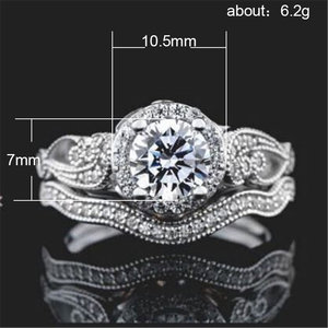 Anello a Doppio Strato con Cristalli Incastonati per Donne, Elegante Accessorio Moda Impilabile per Uso Quotidiano e Feste - Product Image 5