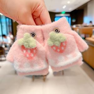 Lisa vente en gros demi-doigt enfants gants en plein air hiver dessin animé Animal tricoté bébé <span class=keywords><strong>mitaines</strong></span> - Product Image 2