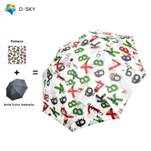 Parapluie de protection solaire à impression numérique personnalisé Parapluie de <span class=keywords><strong>soleil</strong></span> pliant à motif de fleurs de dessin animé Parapluies de pluie solaires portables et manuels - Product Image 1