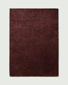 Tapis en laine tufté à la main rouge bordeaux personnalisé, peluche douce, poils coupés 15 mm, tapis moderne fait main, tapis de sol durable, couleur unie - Product Image 1