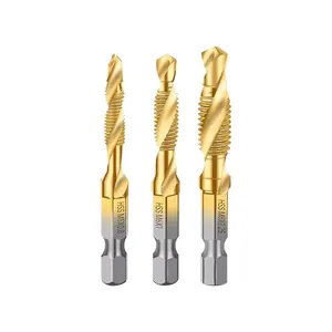 HSS Titanium machine taps Sprial Flute thread taps m4/m6/m8 for drill bit screw machine Screw Thread Metric Tap Drill Bits