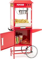 Carrito de Palomitas con Olla de 8 Onzas, Máquina de Palomitas Comercial Estilo Cine Vintage con Luz Interior