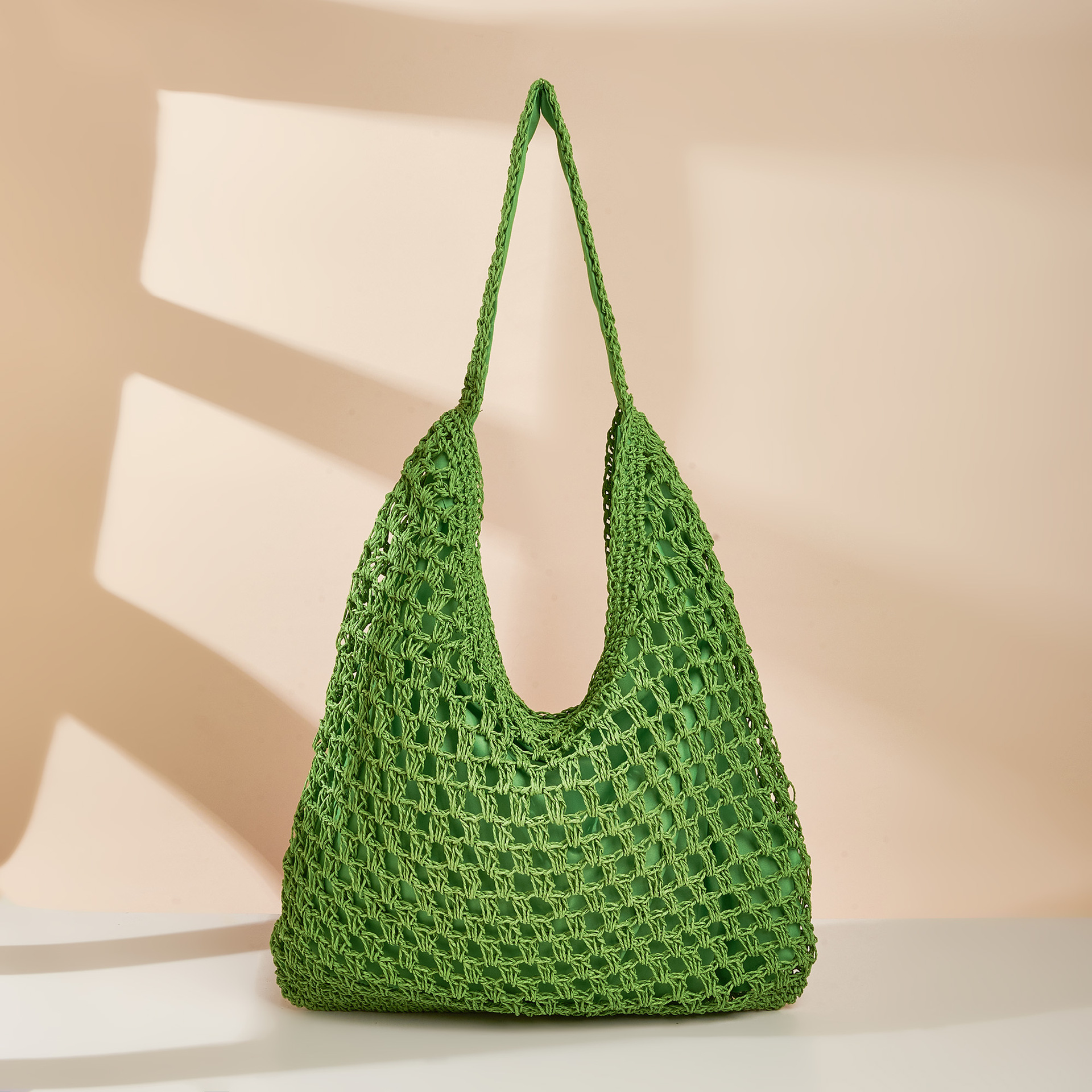 Bolsas De Playa De Verano Bolsa Tejido De Gran Capacidad Para Mujer Bolsas Casuales De Moda Verde Ndcxsfigh Para Estrenar