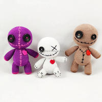 Poupées Voodoo Personnalisées en Usine, Poupée Voodoo Fétiche Moche Faite à la Main, Porte-clés au Crochet, Poupée Voodoo en Peluche au Crochet Mignonne et Effrayante