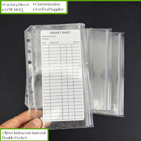 Sobres Transparentes de PVC con Purpurina, Bolsillos Preperforados para Organizador de Presupuesto, Bolsas Flexibles y Resistentes para Retos de Ahorro, Entrega Rápida