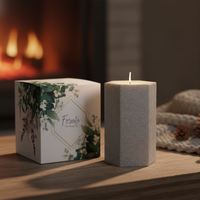Customized Textured Art Paper Foldable Candle Gift Box with Inserts Candle Packaging Boxes for Candle Jar