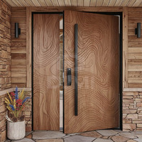Puertas Pivotantes de Madera Sólida Personalizadas de Fábrica Líder en China para Entrada Principal de Casa, Puertas Exteriores Modernas de Seguridad para el Hogar