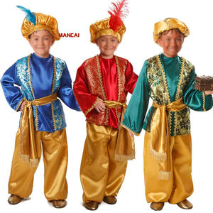 Mascarade arabe <span class=keywords><strong>Prince</strong></span> indien Aladdin scène Performance porter uniforme film Halloween Cosplay costumes garçons Costume <span class=keywords><strong>Prince</strong></span> arabe - Product Image 1