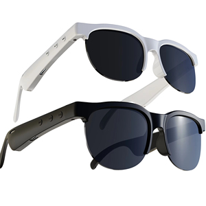 Lunettes intelligentes MG100 avec microphone, assistant vocal, traduction <span class=keywords><strong>texte</strong></span>/voix en temps réel, contrôle gestuel tactile, 50 mAh - Product Image 1