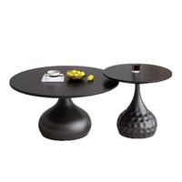 Table basse ronde en métal style crème nordique, design coordonné, pour salon, usage domestique, ensemble complet, minimaliste, moderne et tendance