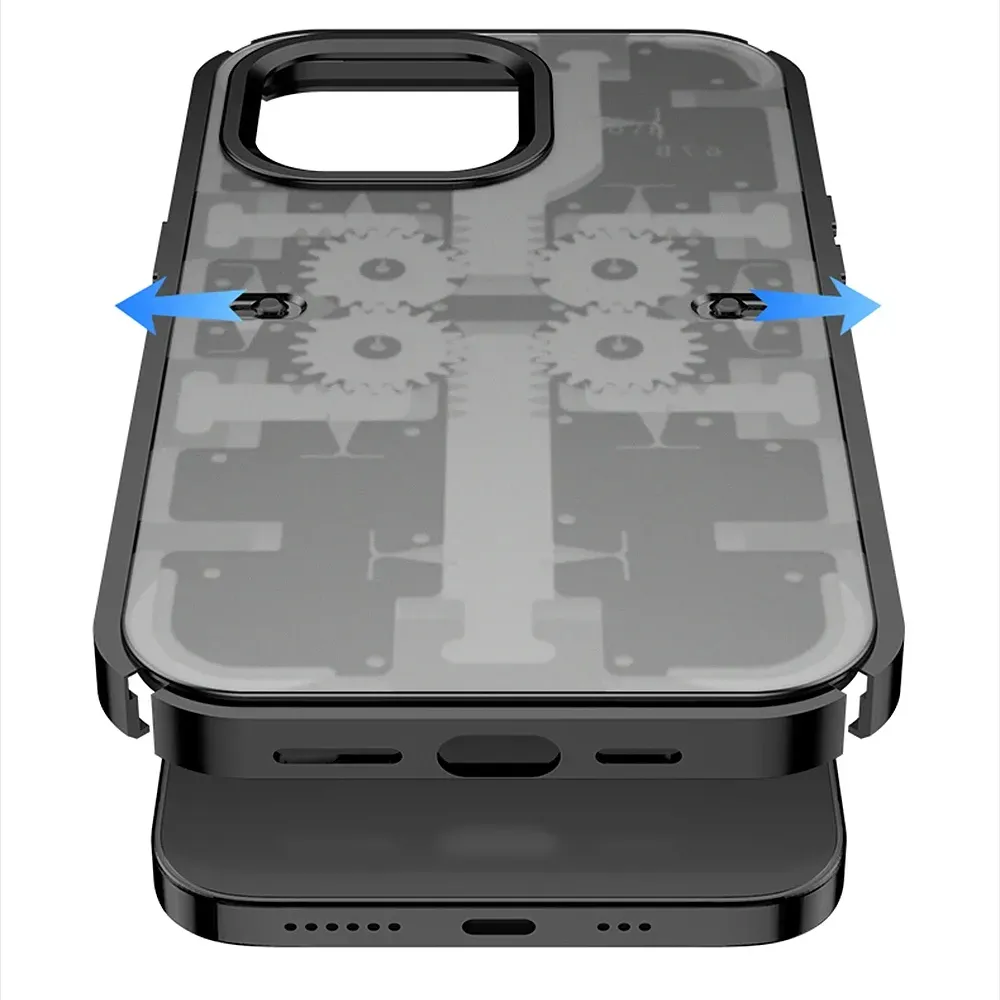 Más vendidos nuevo engranaje mecánico lujo 360 cubierta de teléfono móvil personalizada moderna al por mayor para iPhone 12/13 14PROMAX