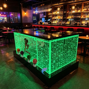 โต๊ะบาร์อะคริลิคสมัยใหม่ โต๊ะบาร์ LED RGB โต๊ะบาร์รูปตัว L โต๊ะบาร์สำหรับใช้ในบ้าน โต๊ะบาร์เกรดเชิงพาณิชย์ - Product Image 6