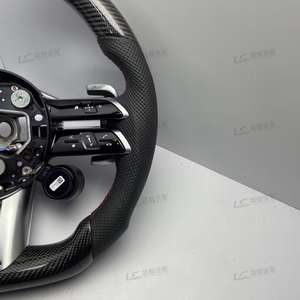 Volant en fibre de carbone de luxe pour Mercedes W206 W205 W222 W223 W213 W177 <span class=keywords><strong>AMG</strong></span> GT GLS63 GLE63 SL63 <span class=keywords><strong>G63</strong></span> A45 C63 E63 Fait à la main - Product Image 5