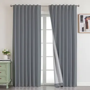 Total Blackout Curtain with Lining Double Layer Panel