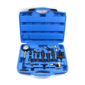 Cylinder Pressure Gauge <b>Set</b> 14 Pc Carbon Steel With Adapters For Auto <b>Mechanic</b> Repair <b>Tools</b> In Hard Case - Product Image 1