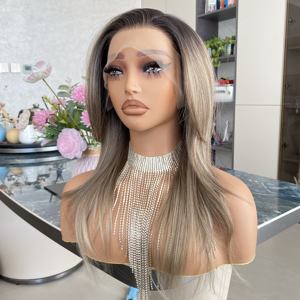 Peluca CARKIRA 13x4 con Frente Transparente, Línea de Cabello Escandinava, Color Castaño Ceniza, 16 Pulgadas, Ondulada Lisa y Sedosa, Resistente al Calor, sin Pegamento, Estilo Francés - Product Image 3