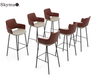 Chaise de bar Skymax avec renfort en acier Chaise de salon d'intérieur Chaise longue simple Table console avec chaise d'appoint