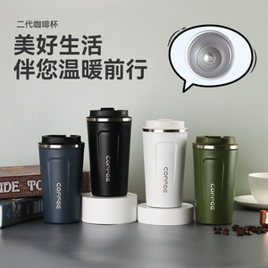 Stainless Steel Insulated Coffee Cup 304 Vacuum Travel Office Outdoor Car Use Pink Round Design - Product Image 5