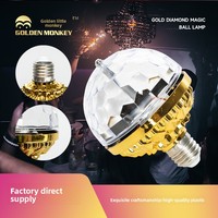 Goldene Magische Kugel Farbwechselnde Rotierende Lichtprojektion Disco Sternenhimmel Bühnenlicht Festliche Beleuchtung Ambiente-Beleuchtung AC