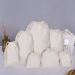 Custom Logo Gift Shoe <b>Dust</b> Bag Recyclable Friendly Organic Cotton Drawstring Bag Cotton Muslin Calico Drawstring Bags - Product Image 2