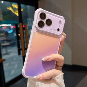เคสโทรศัพท์มือถือแฟชั่นสีนีออนแบบกระจกสำหรับ <span class=keywords><strong>iPhone</strong></span> 17 16 15 14 Pro Max ปุ่ม AI ป้องกันกล้อง  พร้อม Air Cushion  ด้านข้างแบบด้านนุ่ม - Product Image 5