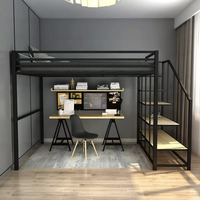 Lit superposé en métal pour adultes, lit mezzanine, utilisation à l'école, à la maison, à l'hôtel, en auberge, lit superposé, chambre à coucher, carton, moderne, simple, queen, king, dortoir, étudiant adulte