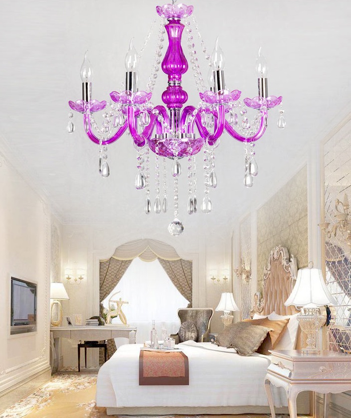 6 braccia luminose romantiche di colore viola
