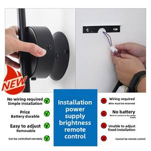 โคมไฟติดผนังแบบแถบตกแต่งไร้สายพร้อมรีโมทคอนโทรลไฟภายในชาร์จแบตเตอรี่ไฟติดผนังประเภทสินค้า - Product Image 3