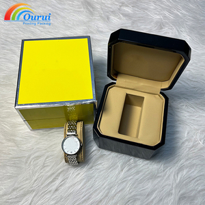 Factory Direct Custom Logo <b>Black</b> Wooden Luxury Watch <b>Box</b>, High Quality Watch Gift <b>Box</b> Set for Men, Brand Watch Packaging Case - Product Image 4