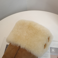 En stock, chaussures d'hiver en véritable peau de mouton et laine, bottes de neige de luxe à hauteur du genou