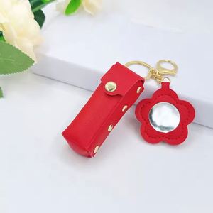 Porte-clés personnalisé avec logo, mini miroir cœur en PU, pour rouge à lèvres et brillant à lèvres de luxe - Product Image 5