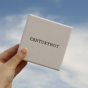 PUPPYSEW Wholesale 9*9cm Lid <strong>Box</strong> <strong>White</strong> Paper Cardboard <strong>Jewelry</strong> <strong>Box</strong> With Foam Inside Necklace Ring Earring <strong>Box</strong> With logo - Product Image 5