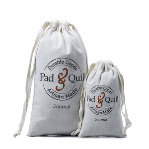 Custom Reusable Linen Bread Bags Baguettes Storage Drawstring Bags For Bread