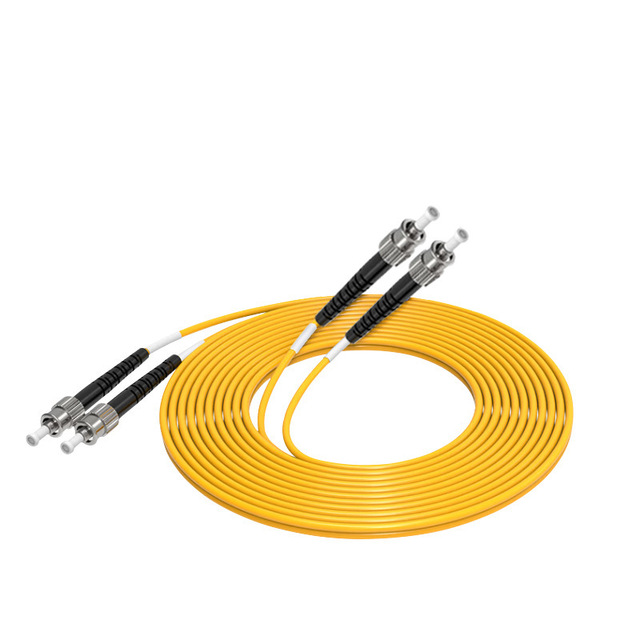 ST to ST Duplex Single Mode Fiber Optic Patch Cord 9/125 OS2 Yellow Fiber Cable