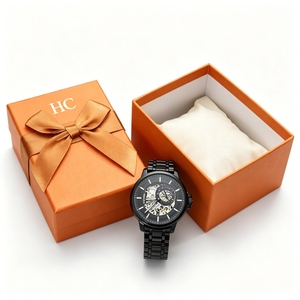 Modern Design Watch Box Lid and Base Rigid <b>Paper</b> Gift Box with Watch Pillow Custom Logo Watch Packaging for New Brand Launch - Product Image 5