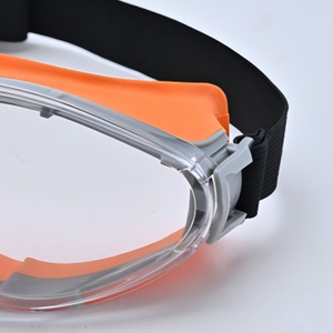 Gafas de seguridad con montura de PVC con logotipo personalizado, antipolvo, antiarañazos, antiniebla, para PC, gafas con poliéster elástico - Product Image 2