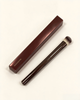 Ensemble de pinceaux de maquillage de luxe professionnels personnalisés HG 19 pièces en poils synthétiques véganes, avec manche en métal Hourglass et pinceau éventail pour anticernes